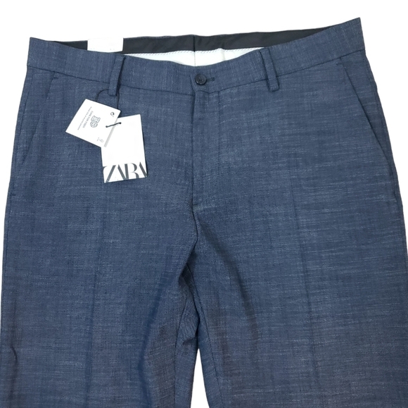 Zara~Men's Size 32 (35×29)~Gray Dress Pants Wrinkle Recovery, Relax Fit Stretch - Picture 11 of 14